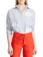 Lauren Ralph Lauren Lace-patch Linen Shirt