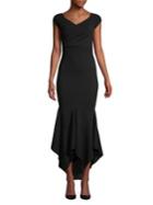 Quiz Off-the-shoulder Ruffle Hem Mermaid Dress