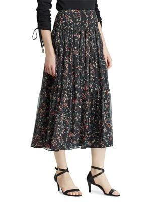Lauren Ralph Lauren Tiered Georgette Peasant Skirt