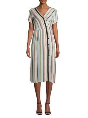 Hiatus Striped Button-front Dress