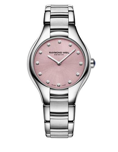 Raymond Weil Noemia Pink Dial Diamond-accented Stainless Steel Bracelet Watch
