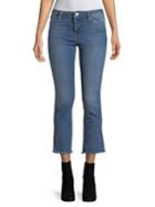 Free People Frayed-cuffs Cropped Jeans