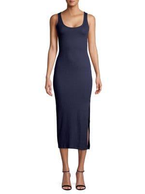French Connection Ribbed Midi Sheath Dress