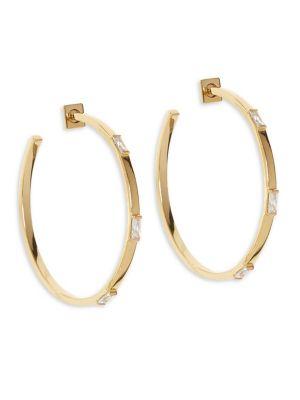 Vince Camuto Floating Stones Crystal Hoop Earrings-2.36