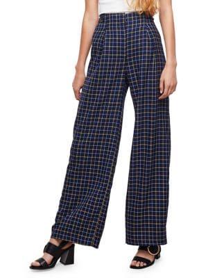 Miss Selfridge Checkered Wide Leg Trousers