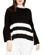Rachel Rachel Roy Plus Oversized Striped Sweater