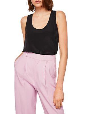 Mango Scoopneck Satin Top