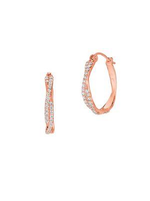 Morris & David 14k Rose Gold & 0.54 Tcw Diamond Hoop Earrings