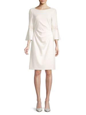Eliza J Embellished Bell-sleeve Sheath Dress