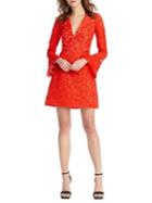 Ml Monique Lhuillier Lazercut Bell Sleeve Fit & Flare Dress