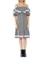 Walter Baker Gingham Cold-shoulder Cotton Dress