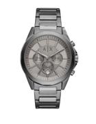 Armani Exchange Drex Stainless Steel Gunmetal Dial Chronograph Bracelet Watch