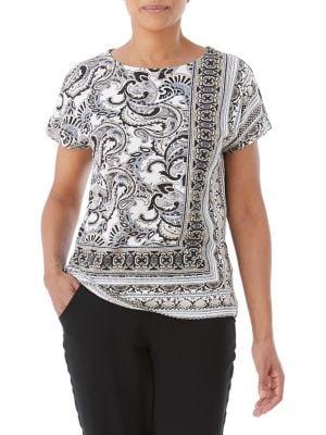 Olsen Boho Love Border Print Blouse