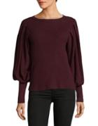 Vince Camuto Ribbed Bishop-sleeve Sweater