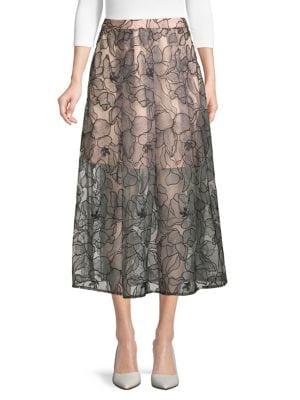 Wayf Mina Box Pleated Midi Skirt