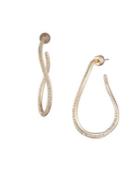 Carolee Goldplated And Cubic Zirconia Twisted Hoop Earrings