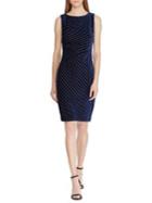 Lauren Ralph Lauren Shadow Stripe Velvet Sheath Dress