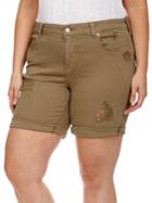 Lucky Brand Plus Georgia Roll-up Shorts