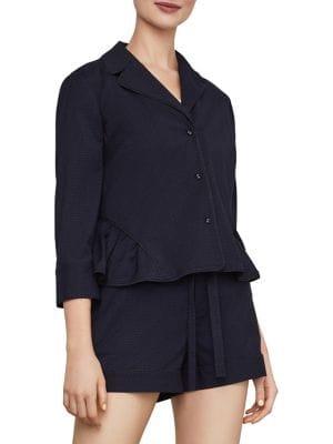 Bcbgmaxazria Peplum Buttoned Top