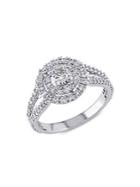 Sonatina 14k White Gold & 1 Tcw Diamond Double-halo Engagement Ring