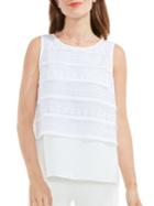 Vince Camuto Asymmetrical Overlay Fringed Camisole