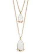 Design Lab Mother-of-pearl And Crystal Nested Teardrop Pendant Necklace