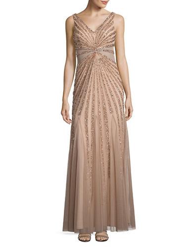 Adrianna Papell Sequined A-line Gown