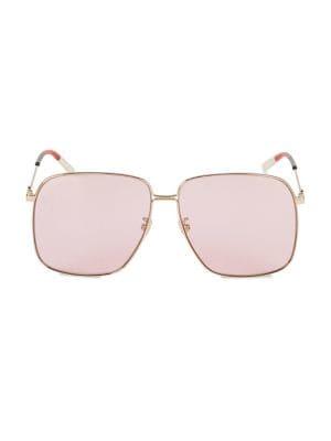 Gucci 61mm Slim Rectangular Sunglasses