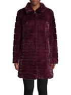 Via Spiga Quilted Faux Fur Jacket