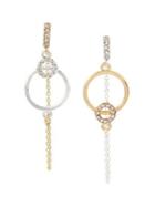 Bcbgeneration Hyperlinks Two-tone & Crystal Mismatched Linear Drop Earrings