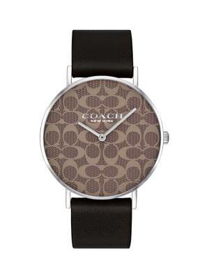 Coach Perry Stainless Steel & Leather-strap Watch