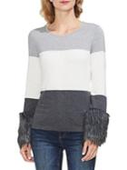 Vince Camuto Estate Jewels Faux Fur-trimmed Sweater