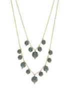 Cole Haan Crystal And Faux Pearl Double Layered Necklace