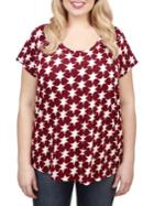 Lucky Brand Plus Printed Short-sleeve Top
