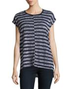 Two By Vince Camuto Striped Hi-lo Knit Tee