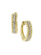 Effy 14k White & Yellow Gold, Diamond Twist Hoop Earrings