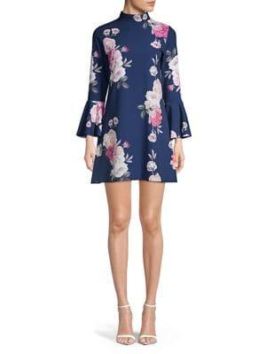 Quiz Floral Bell-sleeve Dress