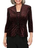 Alex Evenings 2-piece Stretch Velvet Jacket And Tank Set