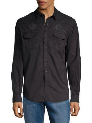 Lucky Brand Long Sleeve Embroidered Shirt