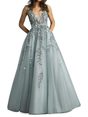 Basix Embellished Floral Gown
