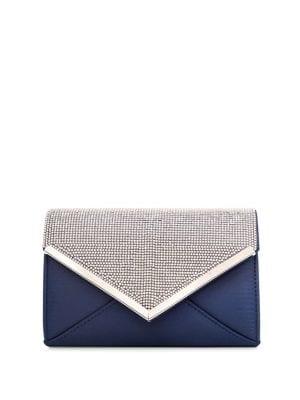 Quiz Diamante Beaded Flap Convertible Clutch
