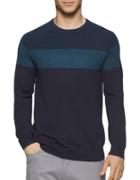 Calvin Klein Colorblock Merino Wool Blend Sweater