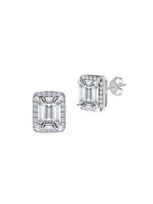 Lord & Taylor Rhodium-plated Sterling Silver & Crystal Stud Earrings