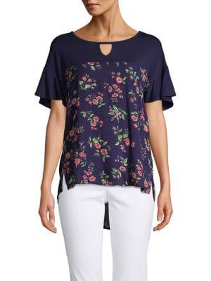 Democracy Floral Keyhole T-shirt