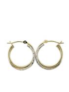 Lord & Taylor 14k White & Yellow Double-hoop Earrings