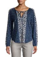 Lucky Brand Printed Cotton Blend Top