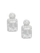 Lord & Taylor Sterling Silver And Cubic Zirconia Baguette Earrings