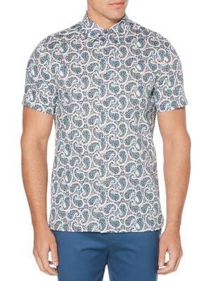 Perry Ellis Paisley Short-sleeve Shirt