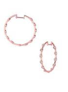 Morris & David 14k Rose Gold & Diamond Hoop Earrings
