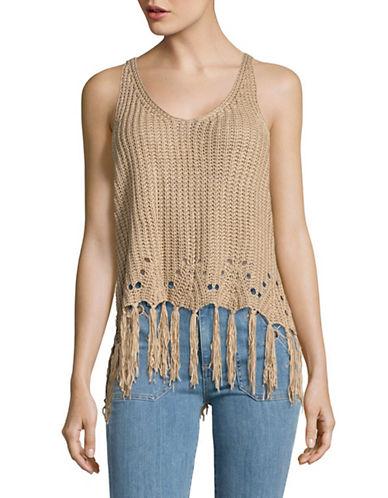 Design Lab Lord & Taylor Fringed Knit Tank Top